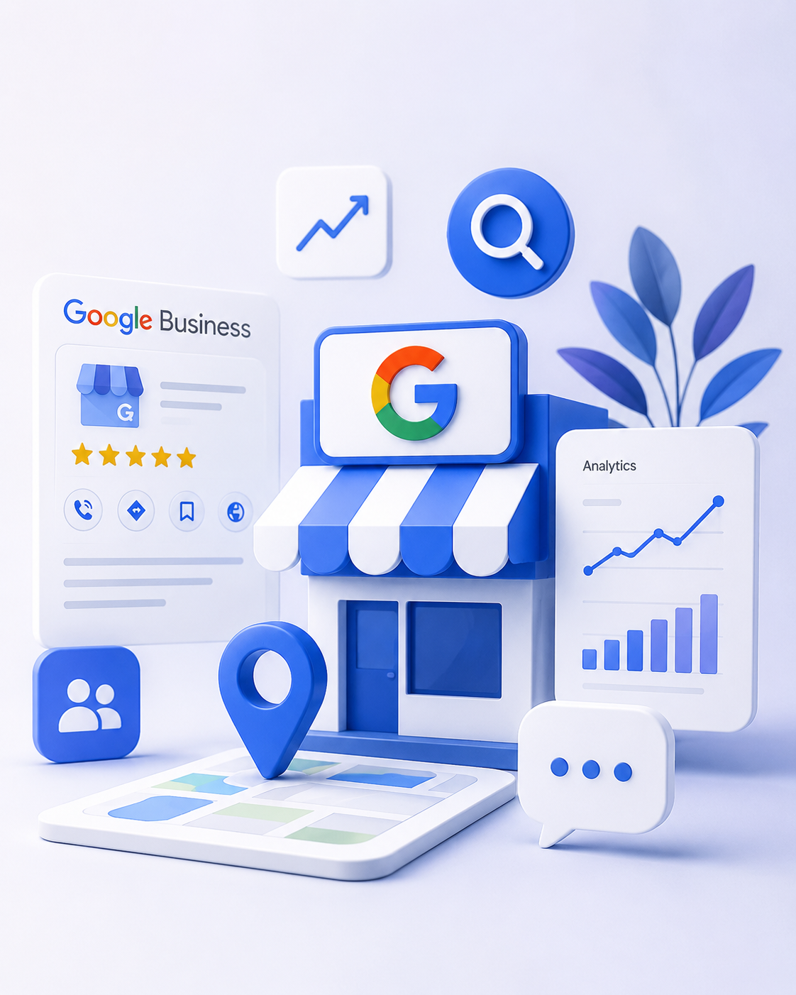 Google Business and local SEO growth illustration