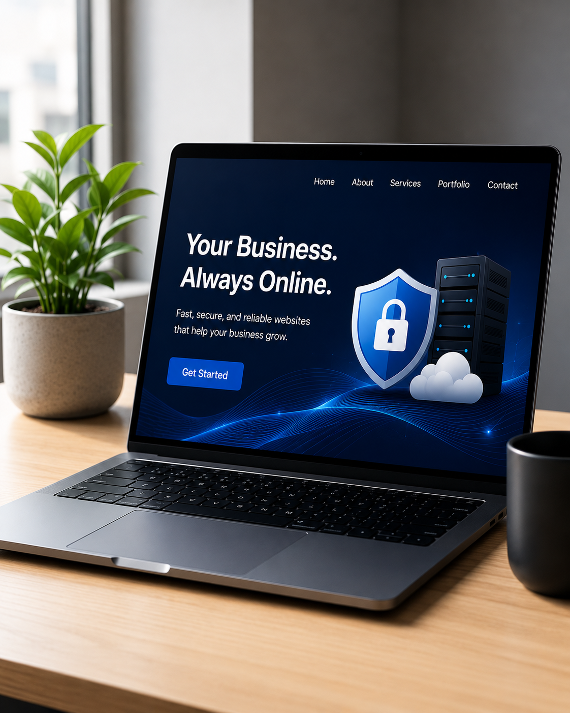 Website care website protection and hosting illustration